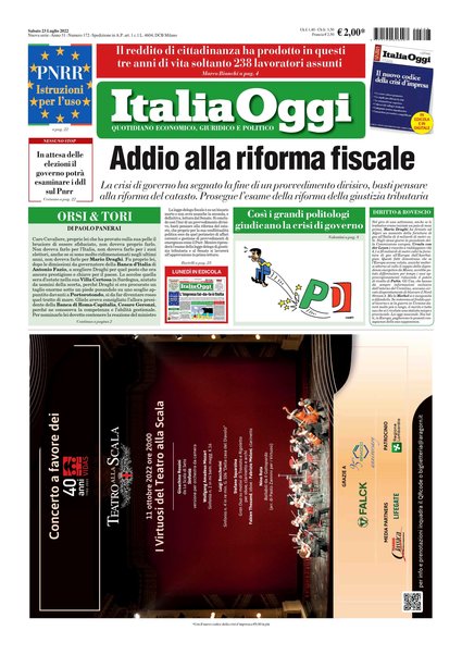 Italia oggi : quotidiano di economia finanza e politica